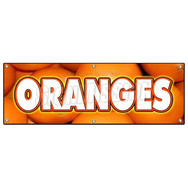 Signmission ORANGES BANNER SIGN citrus fruit juice florida produce orchard - B-72 ORANGES