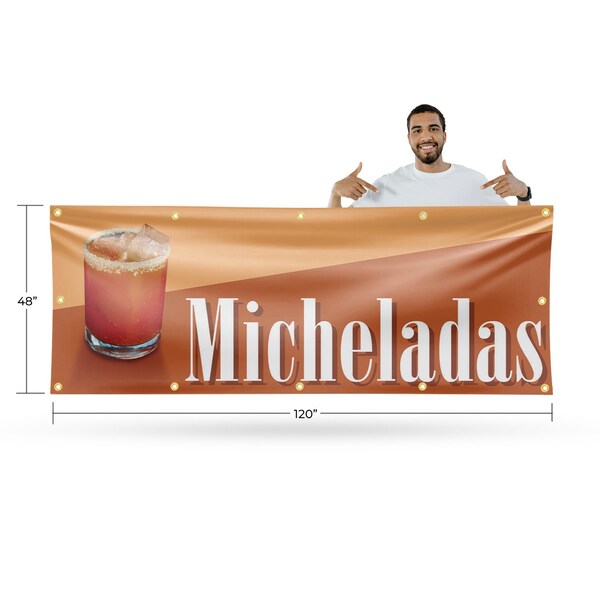 Signmission Micheladas, 48 Inch x 120 Inch, Vinyl Banner - B-120-30739