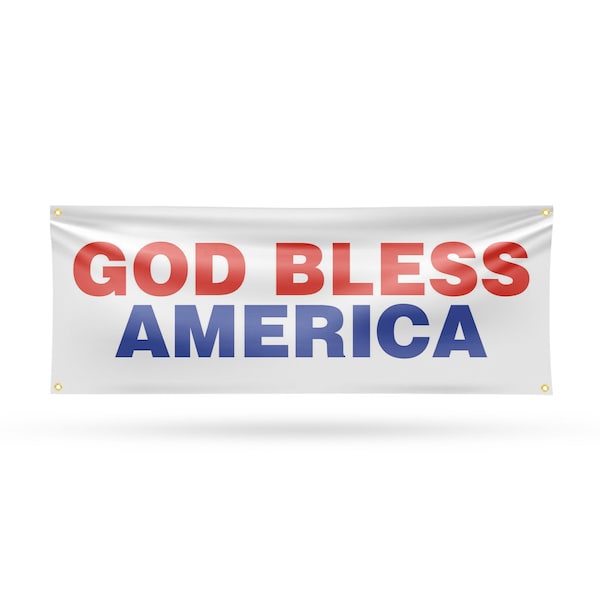 Signmission God Bless America, 18 Inch x 48 Inch, Vinyl Banner - B-30675
