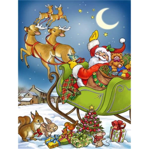 Carolines Treasures Christmas Santa Taking Off Flag Garden Size - APH4570GF