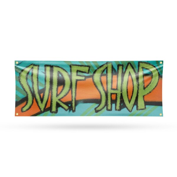 Signmission Surf Shop, 18 Inch x 48 Inch, Vinyl Banner - B-30873