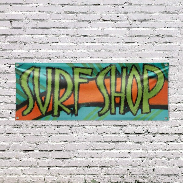 Signmission Surf Shop, 18 Inch x 48 Inch, Vinyl Banner - B-30873