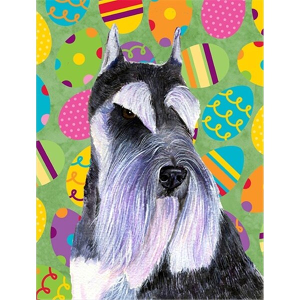 Patioplus 11 x 15 in. Schnauzer Easter Eggtravaganza Garden Size Flag - PA251929