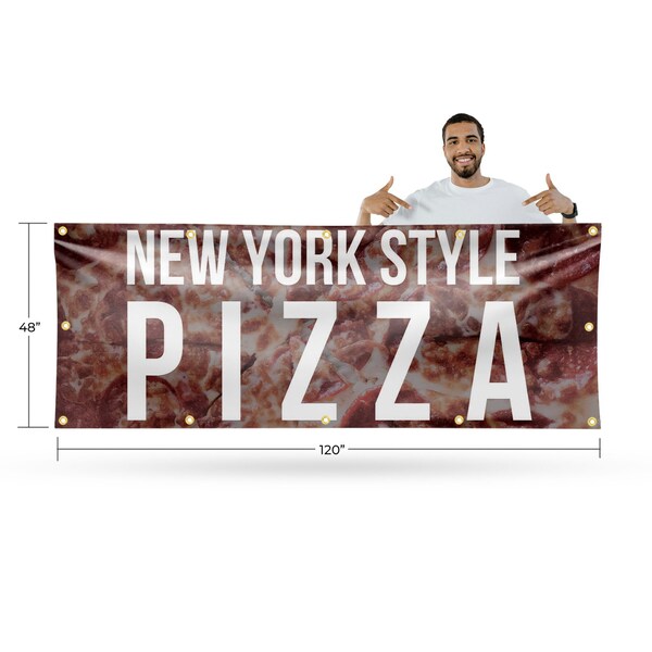 Signmission New York Pizza, 48 Inch x 120 Inch, Vinyl Banner - B-120-30753