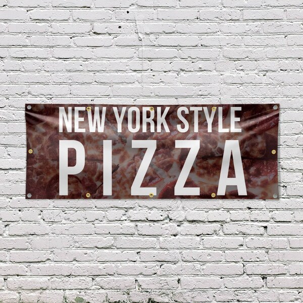 Signmission New York Pizza, 48 Inch x 120 Inch, Vinyl Banner - B-120-30753