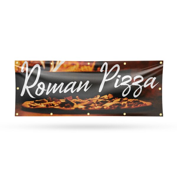 Signmission Roman Pizza, 48 Inch x 120 Inch, Vinyl Banner - B-120-30839