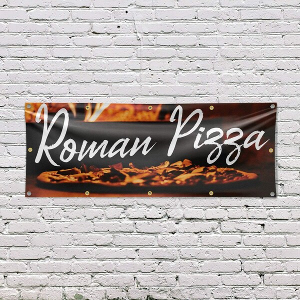 Signmission Roman Pizza, 48 Inch x 120 Inch, Vinyl Banner - B-120-30839