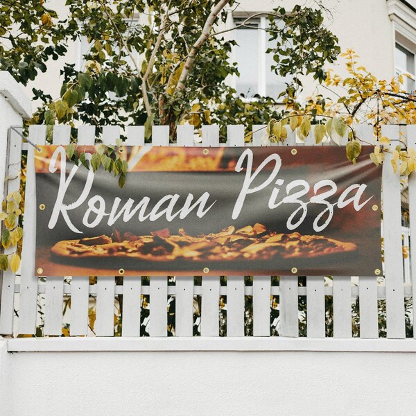 Signmission Roman Pizza, 48 Inch x 120 Inch, Vinyl Banner - B-120-30839
