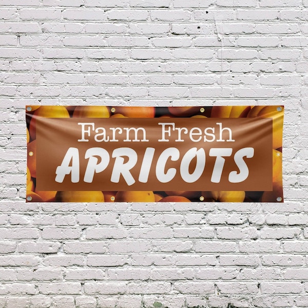 Signmission Farm Fresh Apricots, 36 Inch x 96 Inch, Vinyl Banner - B-96-30573