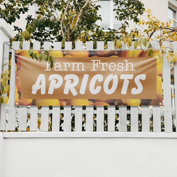 Signmission Farm Fresh Apricots, 36 Inch x 96 Inch, Vinyl Banner - B-96-30573