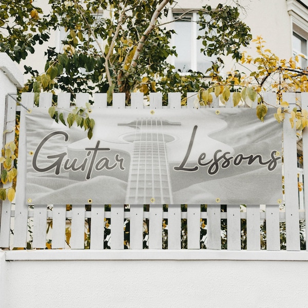 Signmission Guitar Lessons, 48 Inch x 120 Inch, Vinyl Banner - B-120-30681