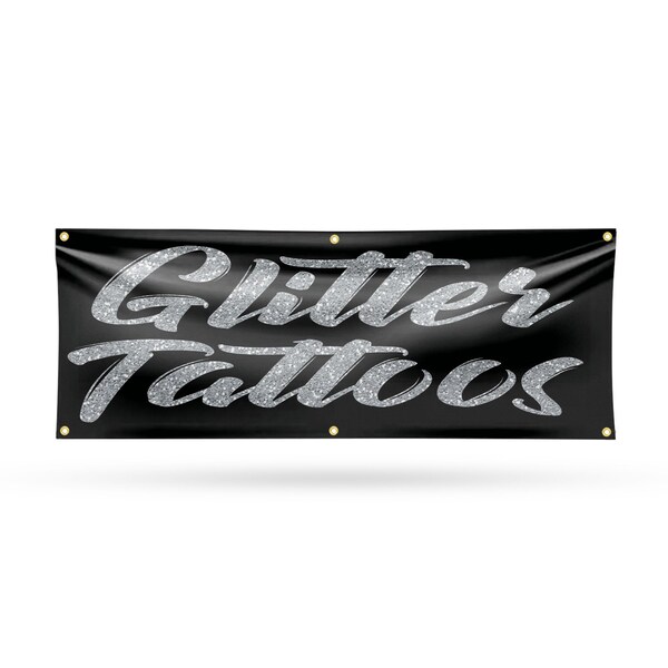Signmission Glitter Tattoos, 24 Inch x 72 Inch, Vinyl Banner - B-72-30670