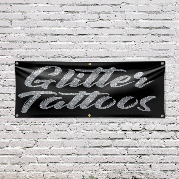 Signmission Glitter Tattoos, 24 Inch x 72 Inch, Vinyl Banner - B-72-30670