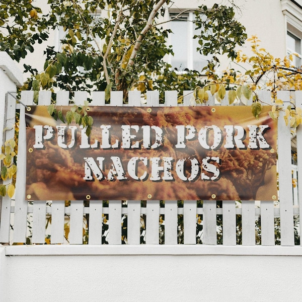 Signmission Pulled Pork Nachos, 48 Inch x 120 Inch, Vinyl Banner - B-120-30824