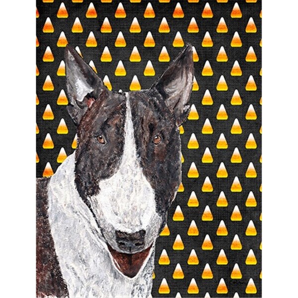 Patioplus Bull Terrier Halloween Candy Corn Flag Garden Size - PA247672