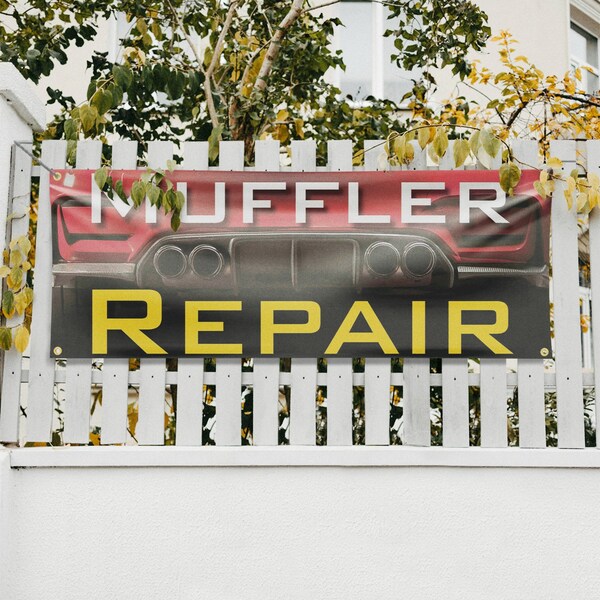Signmission Muffler Repair, 18 Inch x 48 Inch, Vinyl Banner - B-30744