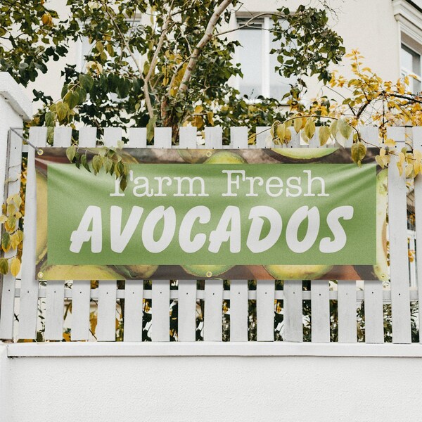 Signmission Farm Fresh Avocados, 24 Inch x 72 Inch, Vinyl Banner - B-72-30575