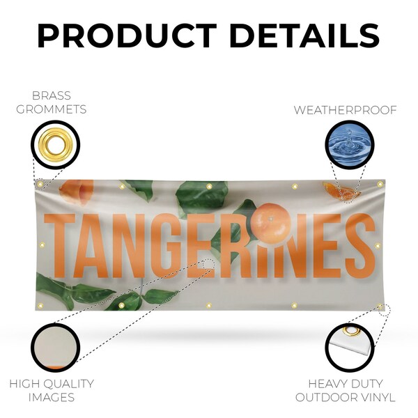 Signmission Tangerines, 48 Inch x 120 Inch, Vinyl Banner - B-120-30878