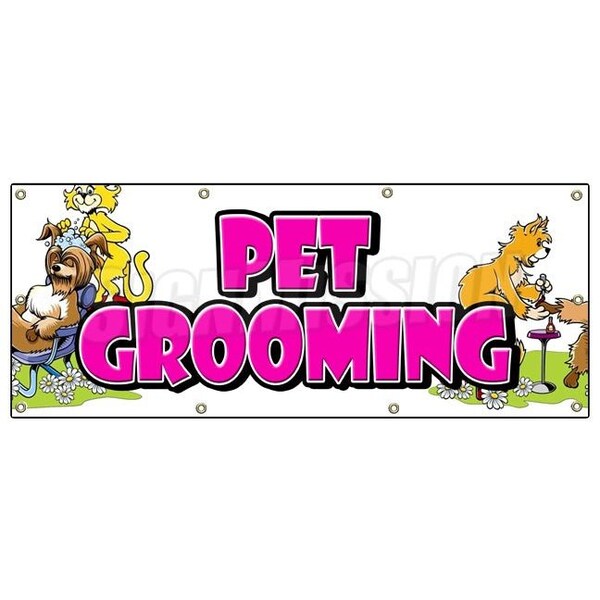 Signmission PET GROOMER BANNER SIGN dog cat grooming clippers signs new - B-96 PET GROOMING