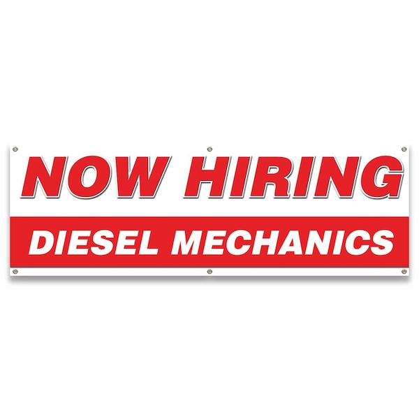 Signmission Now Hiring Diesel Mechanics Banner Apply Inside Accepting Application Single Sided - B-72-30233
