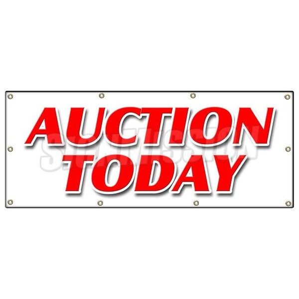 Signmission AUCTION TODAY BANNER SIGN antiques jewelry collectables art sale tools - B-96 AUCTION TODAY