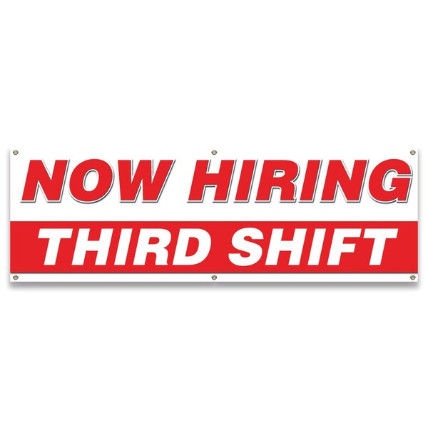 Signmission Now Hiring Third Shift Banner Apply Inside Accepting Application Single Sided - B-72-30315