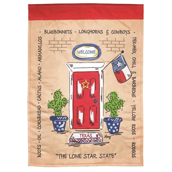 Magnolia Gardens 13 x 18 in Texas Door Applique Garden Flag - M011160
