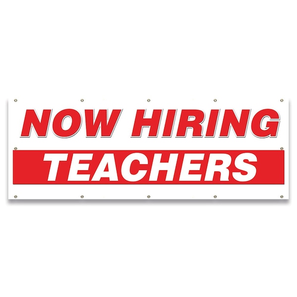 Signmission Now Hiring Teachers Banner Apply Inside Accepting Application Single Sided - B-120-30311