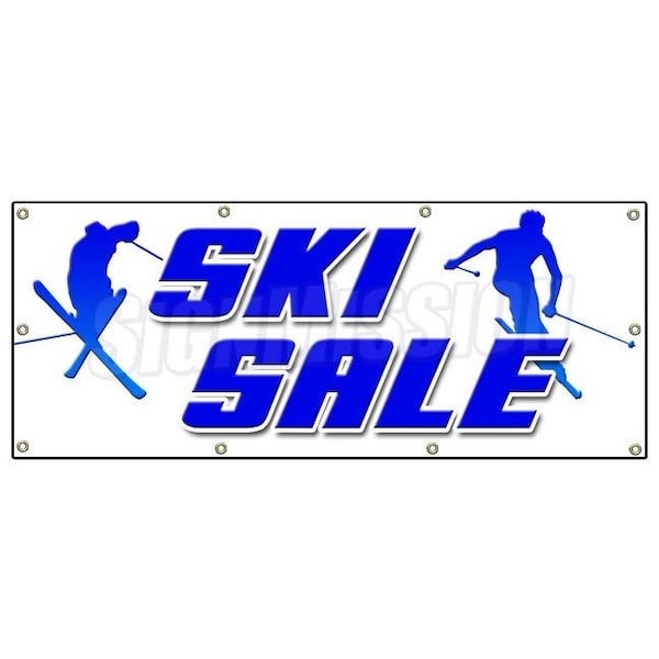 Signmission SKI SALE BANNER SIGN snow winter boots clothes poles name brand skier - B-96 SKI SALE