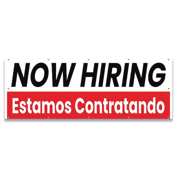 Signmission Now Hiring Estamos Contratando Banner Concession Stand Food Truck Single Sided - B-120-30113