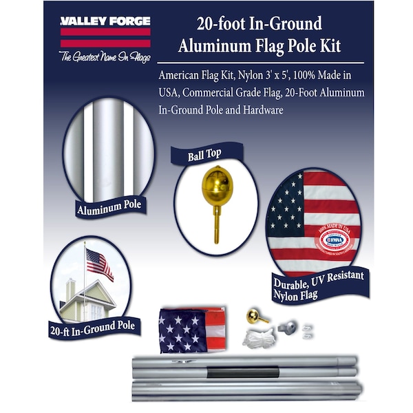 Valley Forge Valley Forge American Flag Kit 36 in. H X 60 in. W - AFP20F