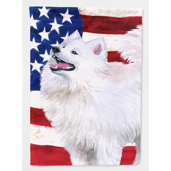 Patioplus Samoyed Patriotic Flag Canvas House Size - PA2551727