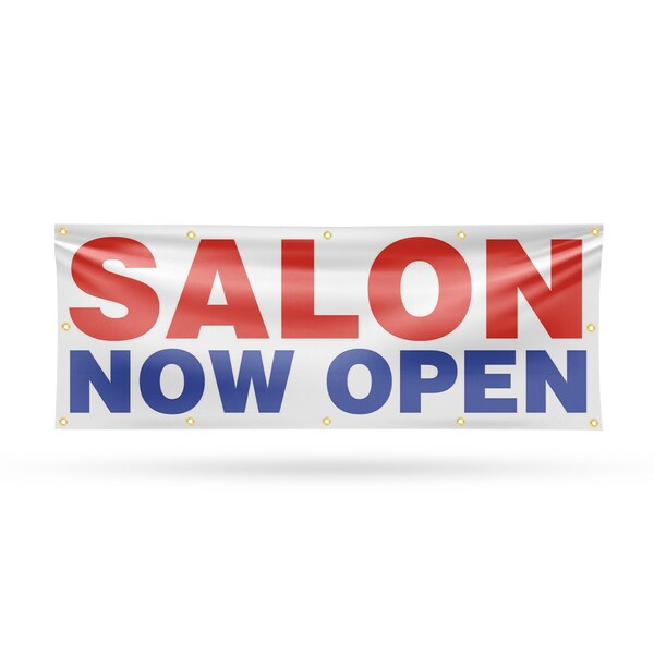 Signmission Salon Now Open, 48 Inch x 120 Inch, Vinyl Banner - B-120-30848