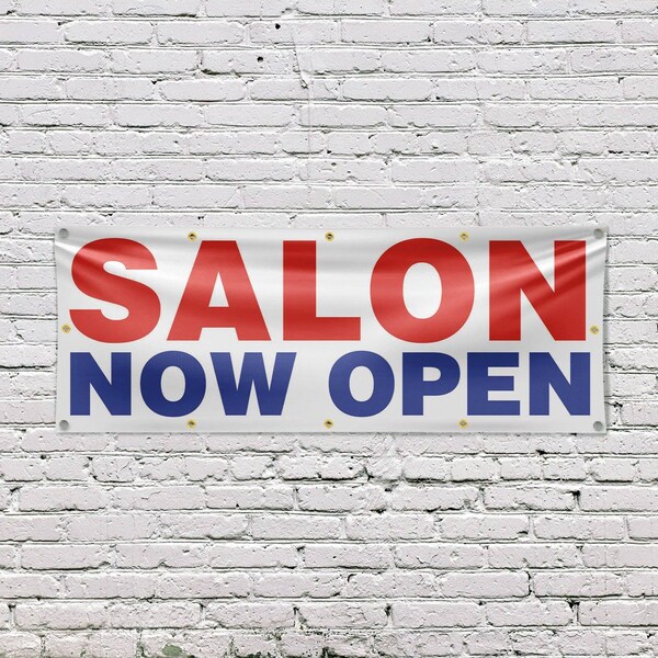 Signmission Salon Now Open, 48 Inch x 120 Inch, Vinyl Banner - B-120-30848