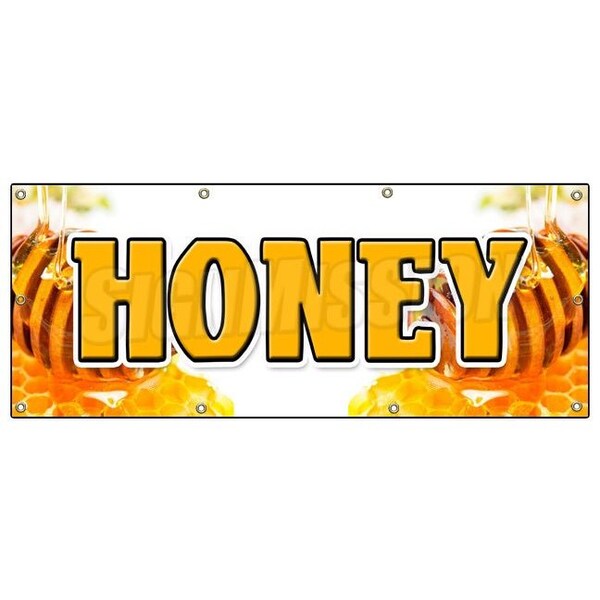 Signmission HONEY BANNER SIGN fresh bee hive clover honeycomb orange blossom - B-96 HONEY