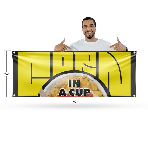 Signmission Corn In A Cup, 24 Inch x 72 Inch, Vinyl Banner - B-72-30530