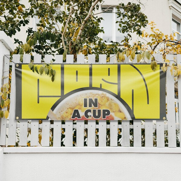 Signmission Corn In A Cup, 24 Inch x 72 Inch, Vinyl Banner - B-72-30530