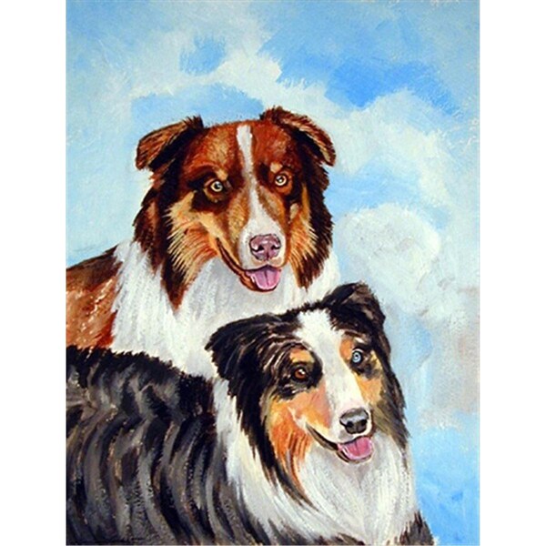 Patioplus 11 x 15 in. Australian Shepherd Double Trouble Flag Garden Size - PA631433