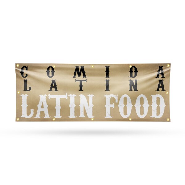 Signmission Comida Latina Latin Food, 48 Inch x 120 Inch, Vinyl Banner - B-120-30521