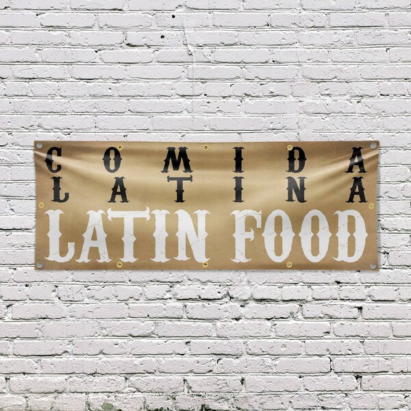 Signmission Comida Latina Latin Food, 48 Inch x 120 Inch, Vinyl Banner - B-120-30521