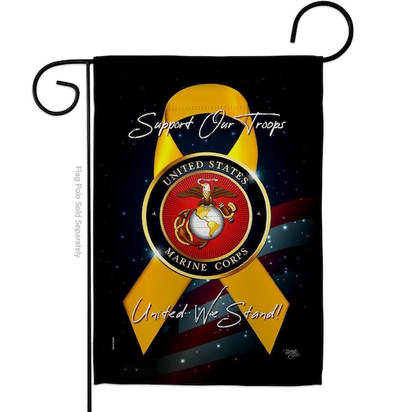 Gardencontrol 13 x 18.5 in. Support Marine Corps Garden Flag with Armed Forces Double-Sided  Vertical Flags - GA3860583