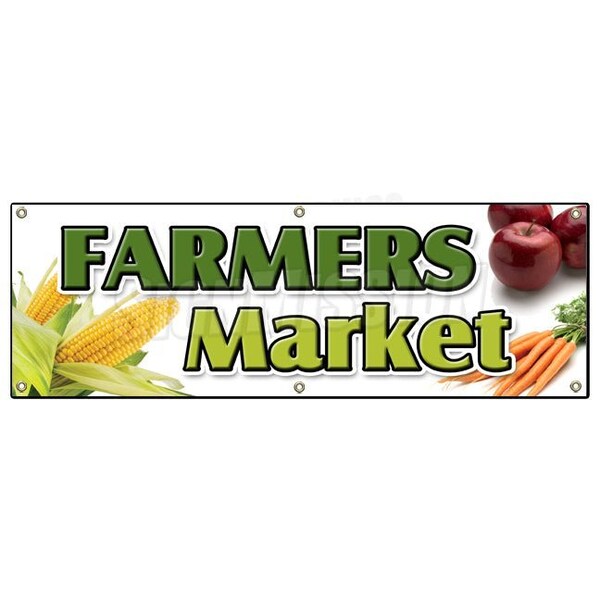 Signmission FARMERS MARKET BANNER SIGN produce fruit vegetables fresh tomatoes - B-72 FARMERS MARKET