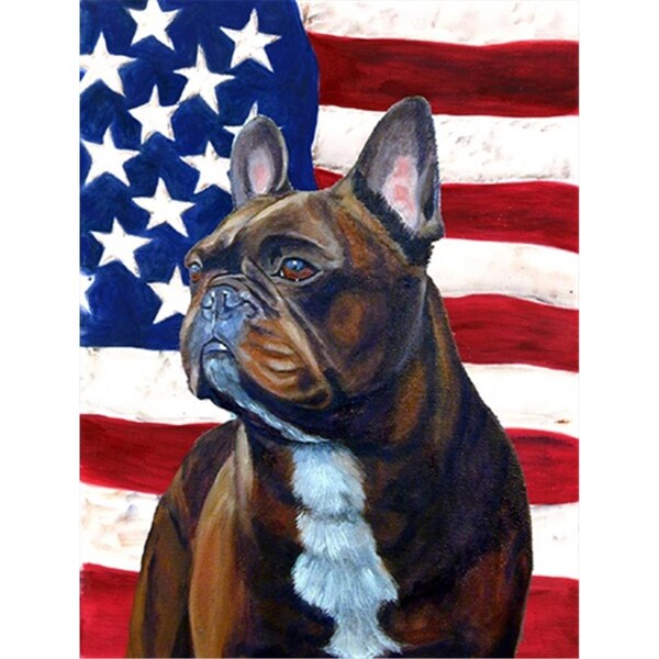 Patioplus 11 x 15 In. Usa American Flag With French Bulldog Flag; Garden Size - PA714096