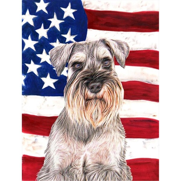 Carolines Treasures USA American Flag with Schnauzer Flag Garden Size - KJ1158GF
