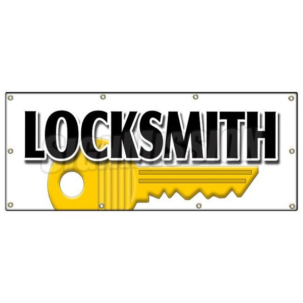 Signmission LOCKSMITH BANNER SIGN keys made service locked out mobile security - B-96 LOCKSMITH