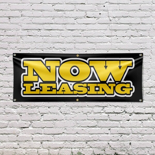 Signmission Now Leasing, 24 Inch x 72 Inch, Vinyl Banner - B-72-30762
