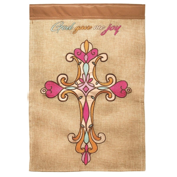 Dicksons 13 x 18 in God Gave Me Joy Blap Double Applique Garden Flag - FLAG2048