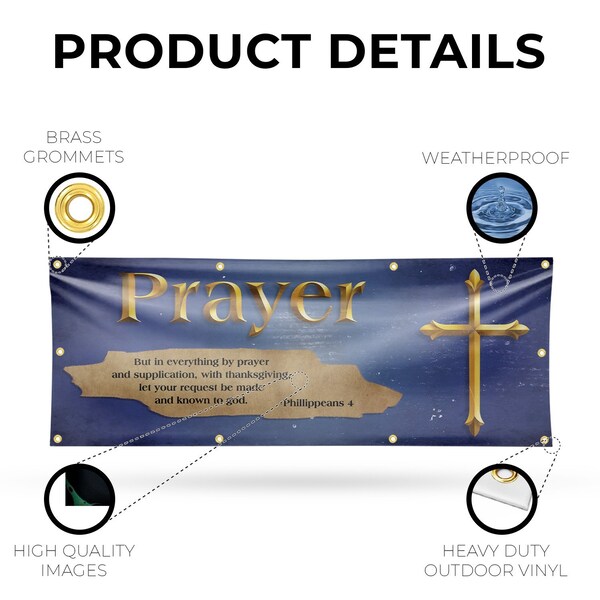 Signmission Jesus Prayer, 36 Inch x 96 Inch, Vinyl Banner - B-96-30710