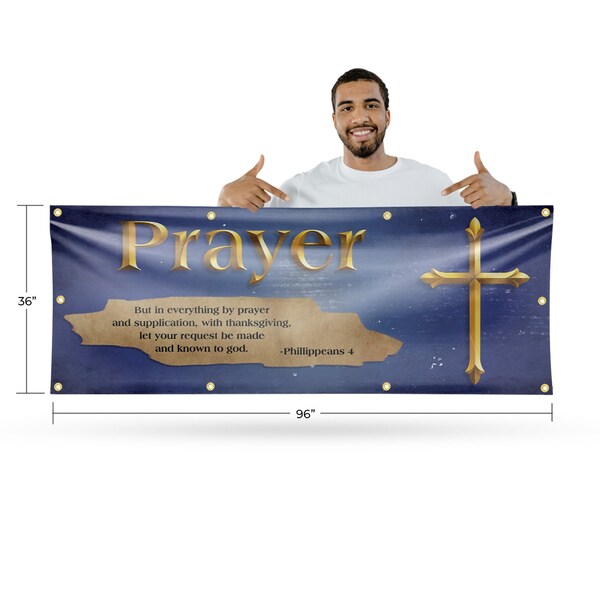 Signmission Jesus Prayer, 36 Inch x 96 Inch, Vinyl Banner - B-96-30710