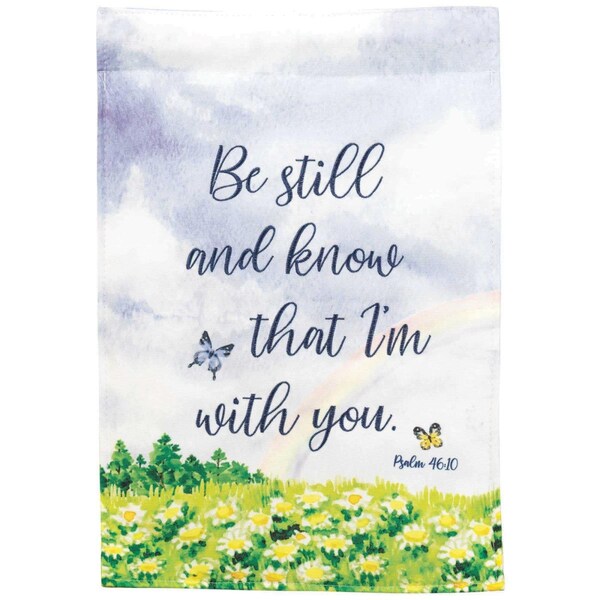 Dicksons 13 x 18 in. Double Applique Be Still Psalm 0.46-10 Polyester & Print Garden Flag - FLAG-2075